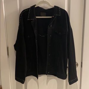 American Eagle Black Studded Denim Jacket